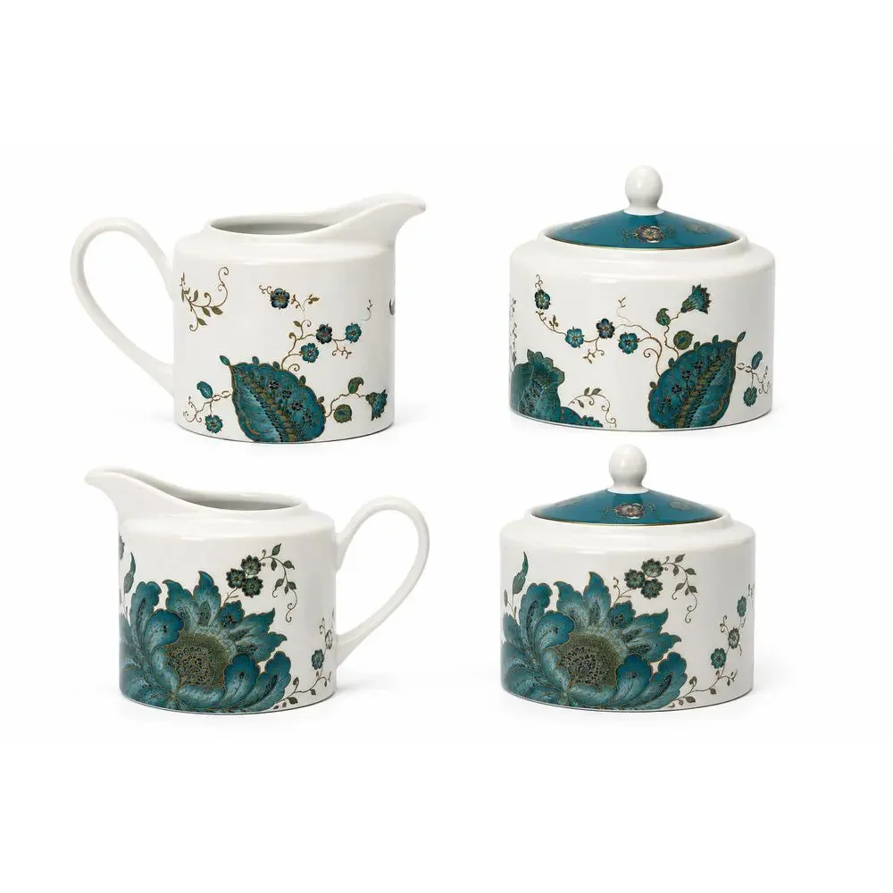 222 Fifth Eliza Teal Creamer & Sugar Bowl Set